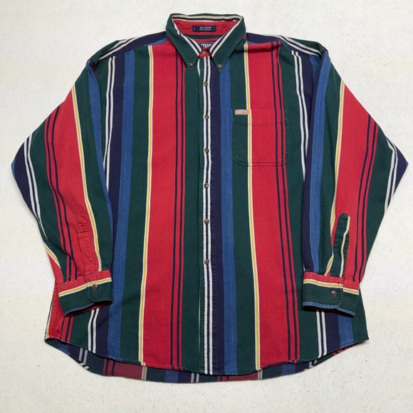 Chaps Ralph Lauren Other - Vintage Chaps Ralph Lauren Multi Color Striped Button Down Shirt XL 90s Preppy